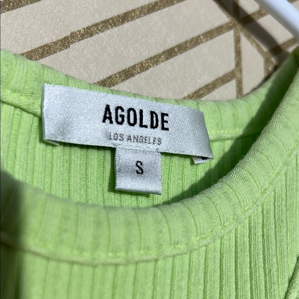 Agolde Light Green Ribbed Top - Picture 2 of 3